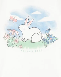 Toddler Girl 4-Piece Bunny Cotton Pajamas