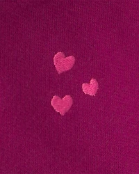 Baby Girl 3-Piece Heart French Terry Layering Set - Burgundy