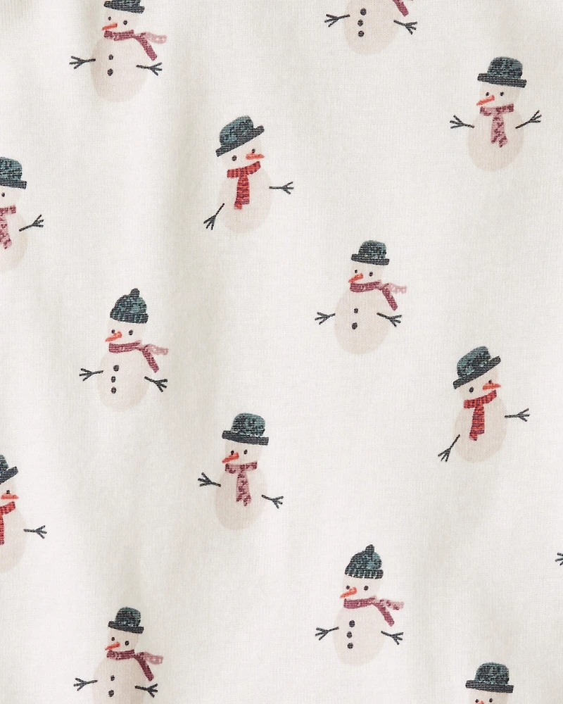 Toddler Organic Cotton Snowman Print Pajamas