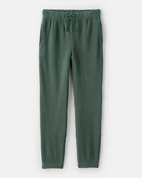 Girls Waffle Knit Joggers - Green