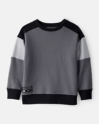 Boys Color-Block Pullover Sweatshirt - Black
