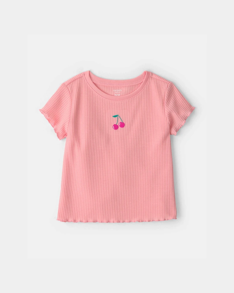 Toddler Girl Fruit Short-Sleeve Loose Fit 2-Piece Pajama Set - Pink