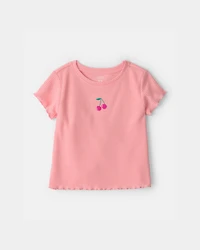 Toddler Girl Fruit Short-Sleeve Loose Fit 2-Piece Pajama Set - Pink