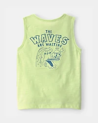 Toddler Boy Surfing Crab Tank Top - Green