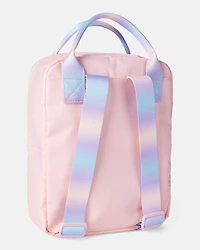 Girls Stitched Hearts Ombre Straps Mini Backpack - Pink