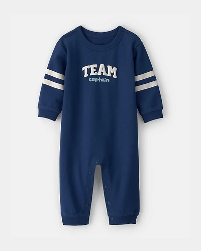 Baby 'Team Captain' French Terry Jumpsuit - Blue