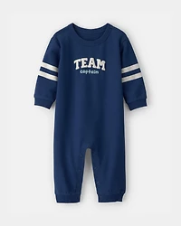 Baby 'Team Captain' French Terry Jumpsuit - Blue