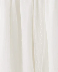 Girls Short-Sleeve Tulle Dress - White