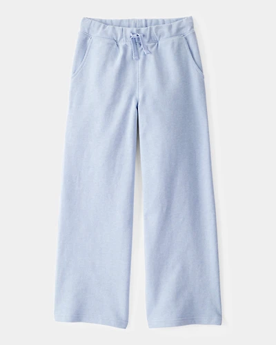 Kid French Terry Drawstring Pants - Blue