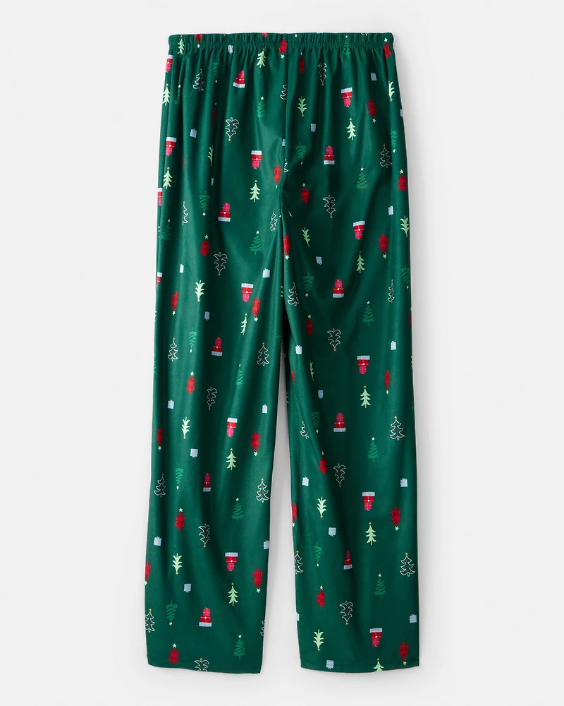 Adult Christmas Trees Loose Fit Pajama Pants - Green