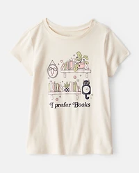 Kid I Prefer Books Short-Sleeve Graphic Tee - White