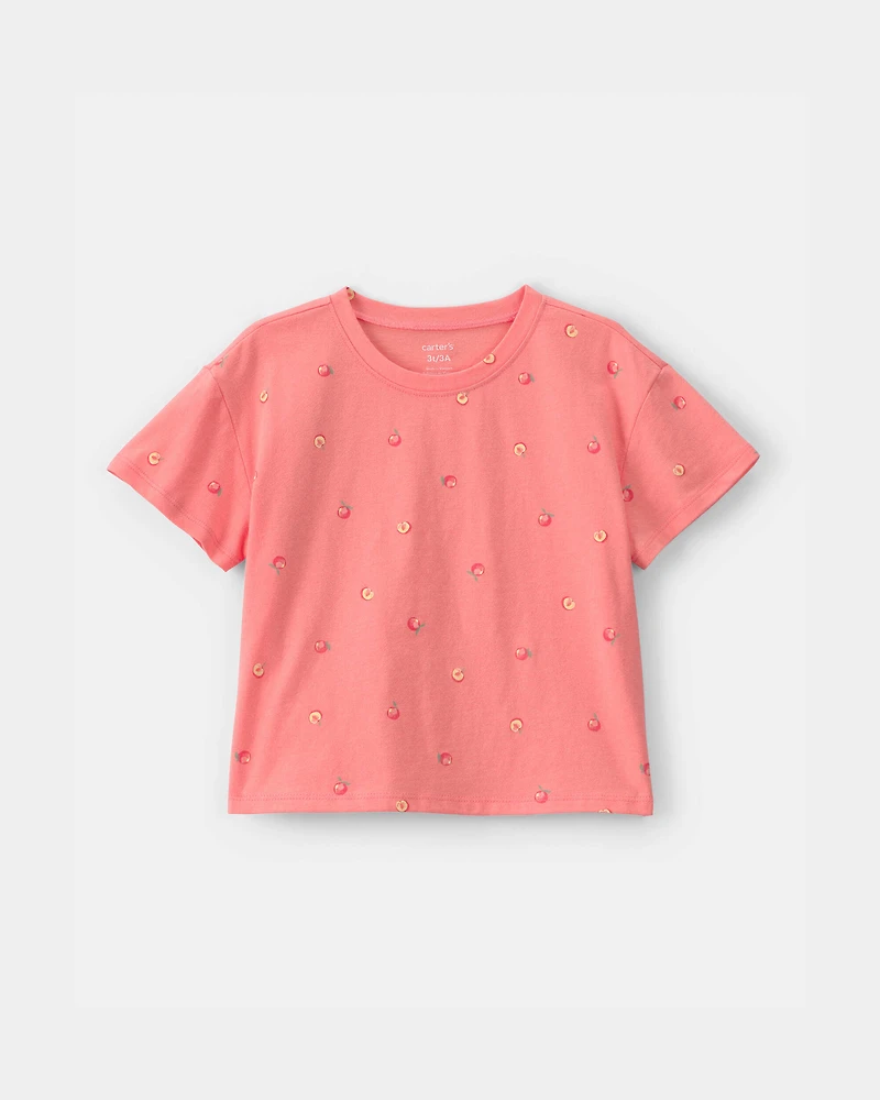 Toddler Girl Peaches Relaxed Top - Orange