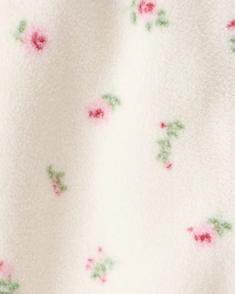 Baby Girl Recycled Microfleece Jumpsuit in Radiant Rose Print