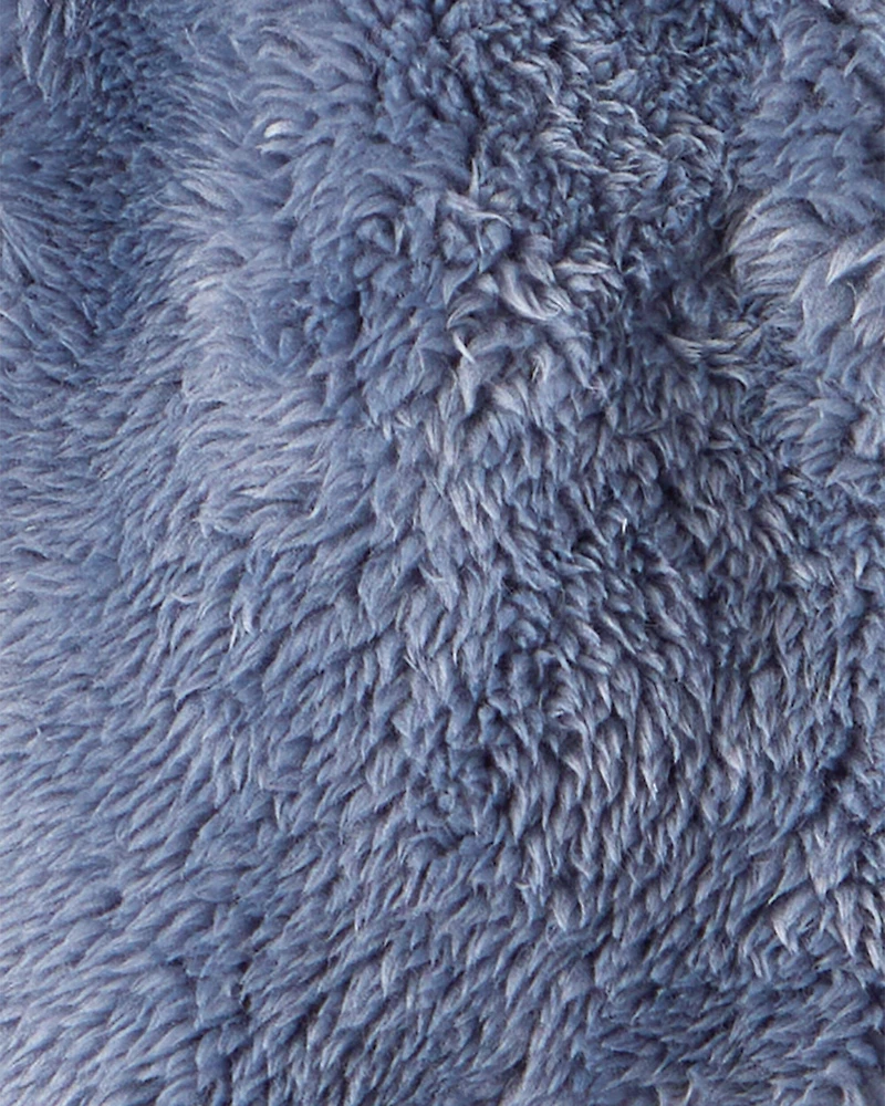 Baby Boy Sherpa Lined Long-Sleeve Hooded Zip-Up Jacket- Blue