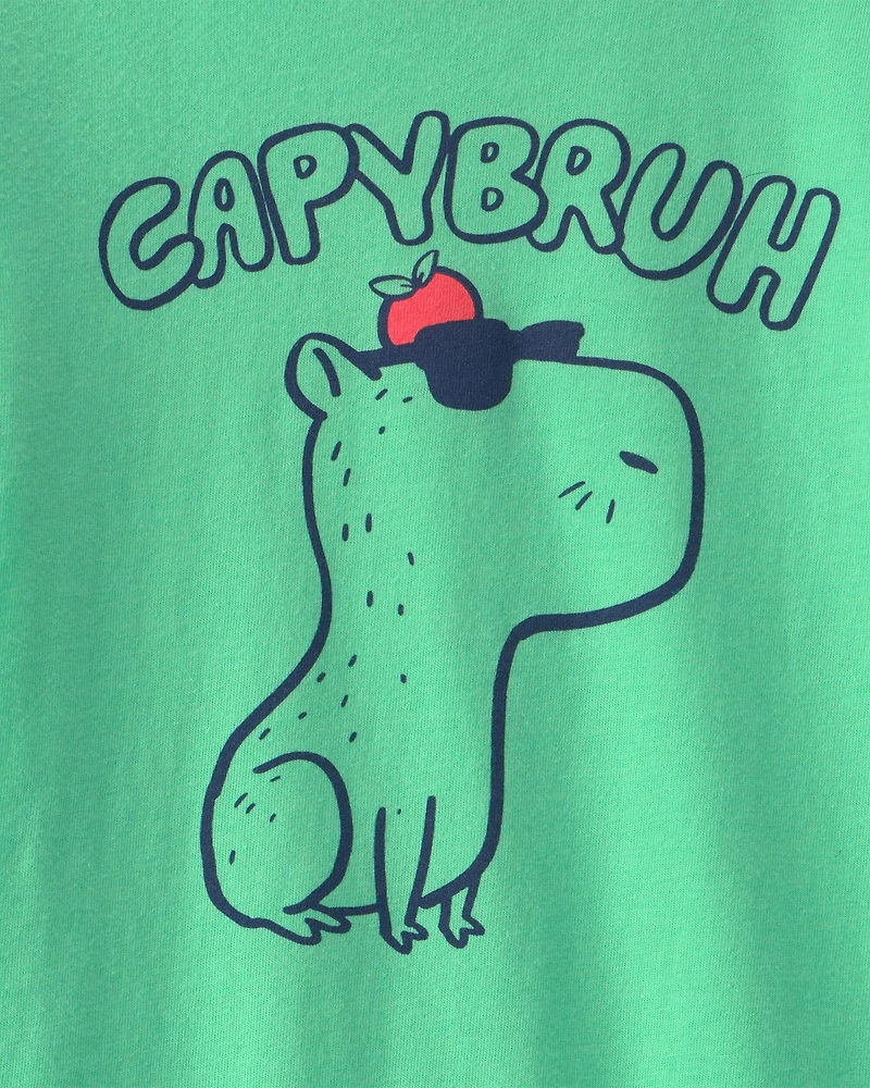 Toddler Boy 'Capybruh' Graphic Tee - Green