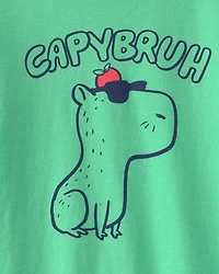 Toddler Boy 'Capybruh' Graphic Tee - Green