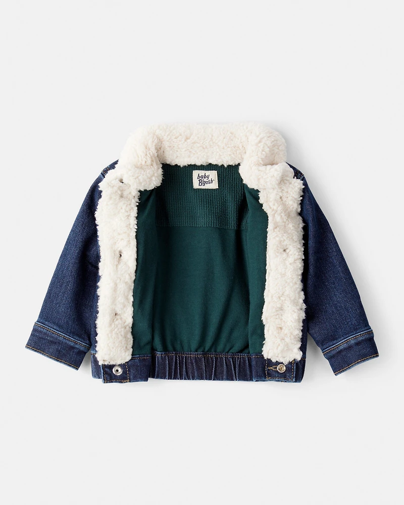 Baby Boy Sherpa Denim Jacket - Dark Wash
