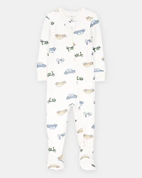 Baby Boy Car Print PurelySoft Footie 1-Piece Pajamas - Ivory