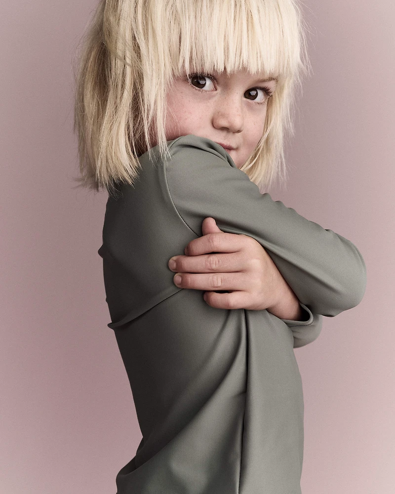 Toddler Half-Zip Long-Sleeve Rashguard - Olive