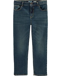 Kid Husky Fit Straight Jeans in Dark Rinse