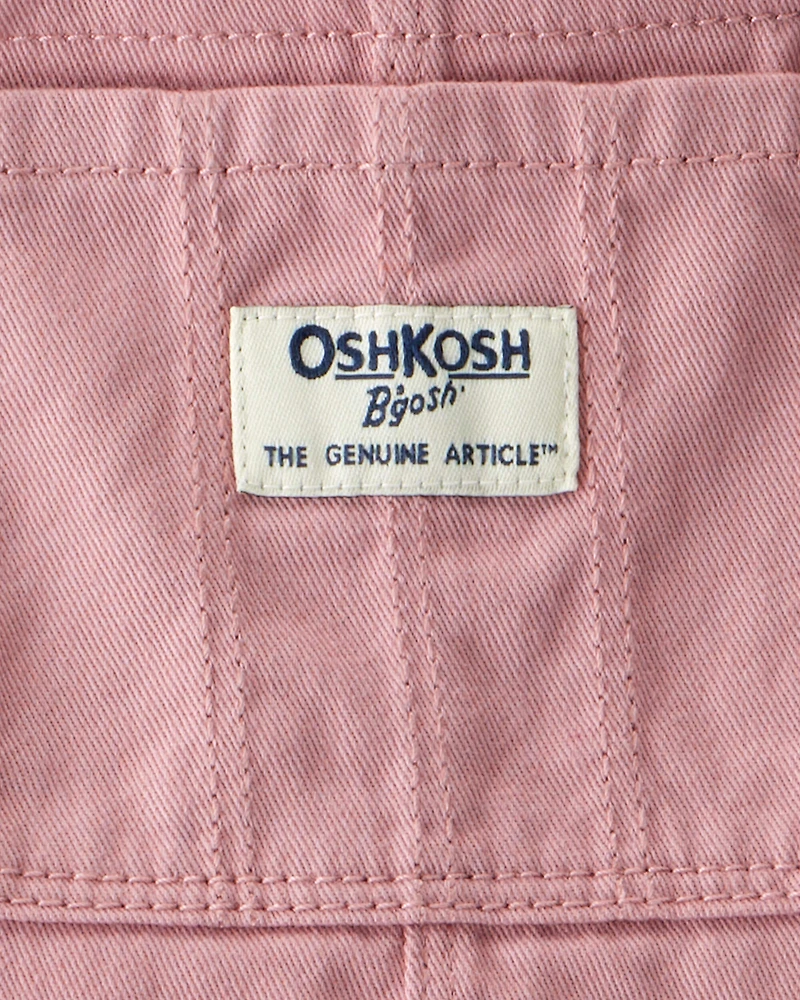 Toddler Girl Pleated 100% Cotton Jumper Dress - Pink