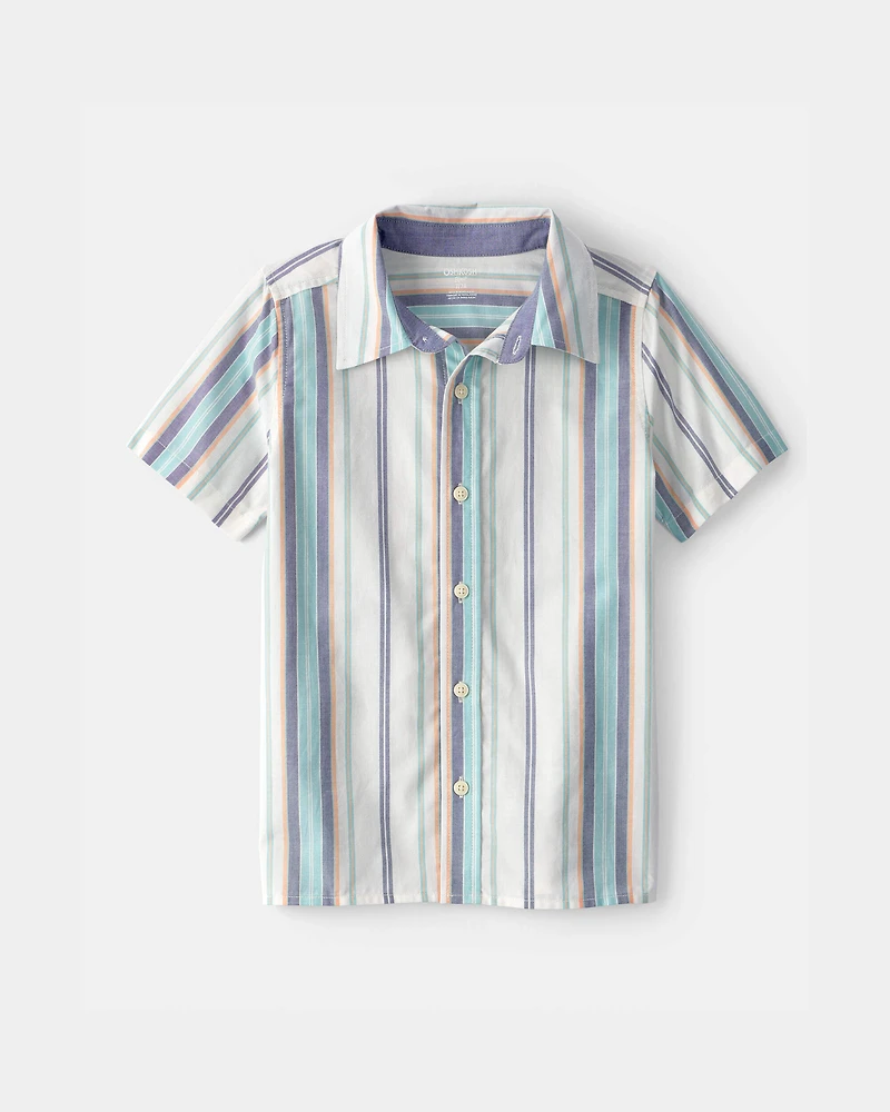 Boys Striped Short-Sleeve Button-Down Shirt