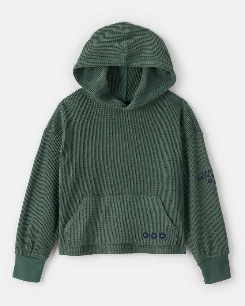 Girls Thermal Hooded Top - Green