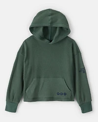 Girls Thermal Hooded Top - Green