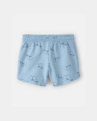 Girls Butterfly French Terry Shorts - Blue