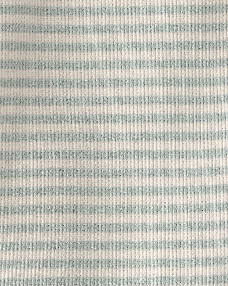 Baby Girl 2-Piece Organic Cotton Waffle Knit Top & Short Set in Stripes