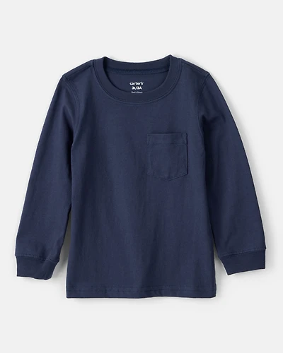Baby Boy Long-Sleeve Pocket Tee - Navy