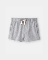Baby Boy French Terry Shorts - Heather Grey