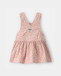 Baby Girl Floral Heart Pocket Skirtall - Pink