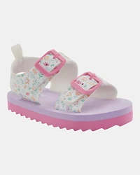 Toddler Casual Floral Sandals - Pink/White