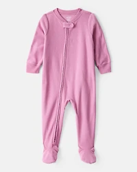 Toddler Girl Fleece Long-Sleeve Loose Fit 1-Piece Pajamas - Pink