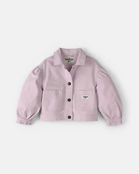 Toddler Girl Twill Bomber Jacket - Purple