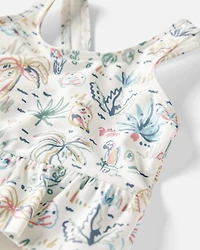 Baby Girl Recycled Swimsuit in Tropical Paradise