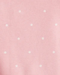 Baby Girl 3-Piece 'Petit Amour' Polka Dot Cardigan Outfit Set - Pink