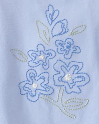 Toddler Girl 2-Piece Floral Top & Skort Set - Blue