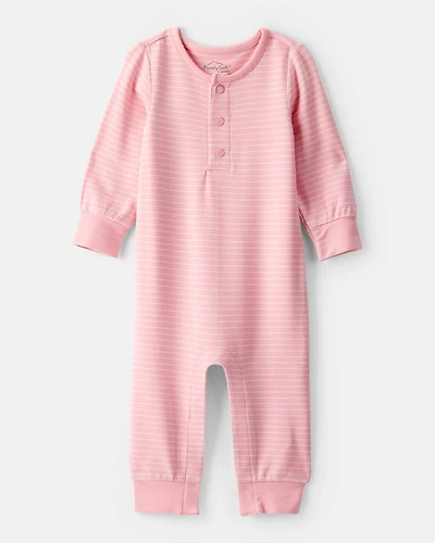 Baby Girl PurelySoft Long-Sleeve Jumpsuit - Pink