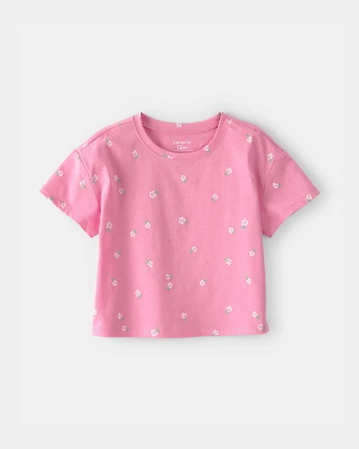 Baby Girl Floral Relaxed Top - Pink