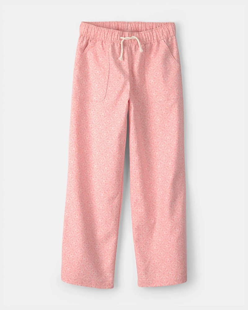 Girls Geometric Pull-On Pants - Pink
