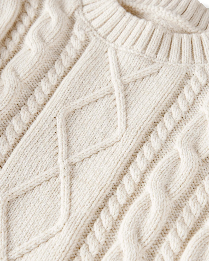 Kid Organic Cotton Cable Knit Sweater