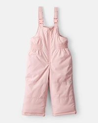 Toddler Girl Overall Snow Bibs - Pink