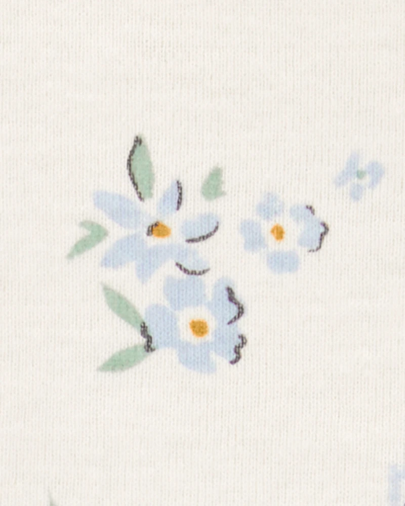 Baby 2-Piece Floral Long-Sleeve Tee & Pant Set - White/Blue