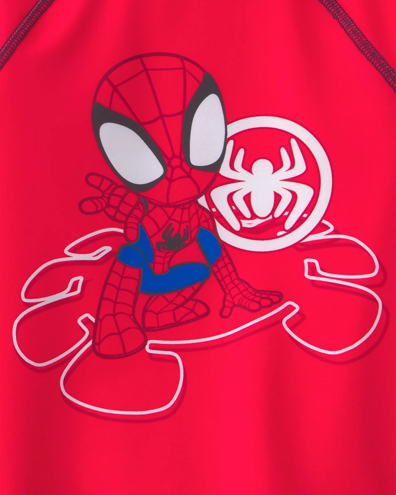 Toddler Boy 2-Piece ©Marvel Spider-ManRashguard & Swim Trunk Set - Red/Black