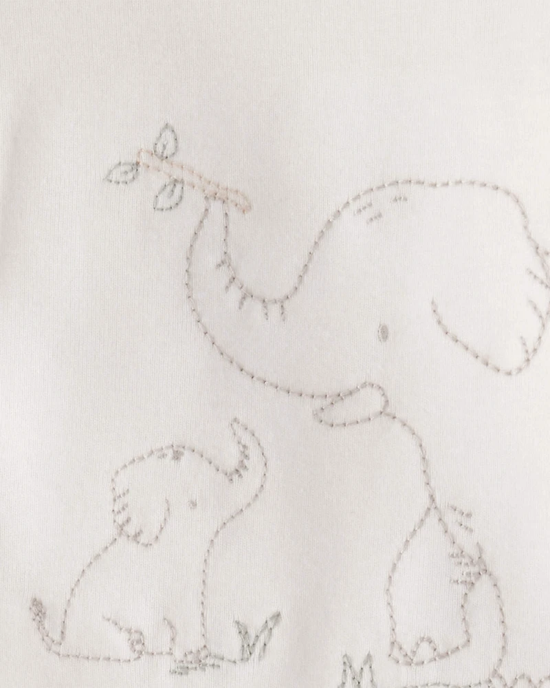 Baby 4-Piece Elephant Outfit Set - Grey/Ivory