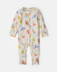 Baby Beach PurelySoft™ 2-Way Zip Sleep & Play Pajamas - Cream
