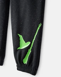 Girls Wicked Elphaba Sparkle Joggers - Black