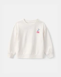 Toddler Girl Mermaid French Terry Pullover Sweatshirt - Ivory